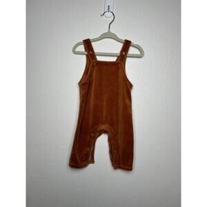 Tullabee Tan Brown Velvet Baby Overalls Coveralls 3-6 Months